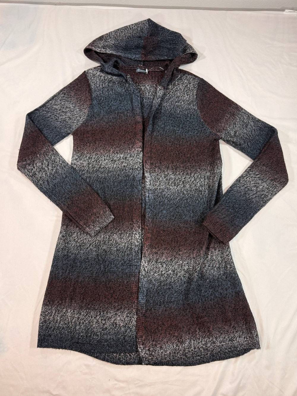 Earthbound Trading Co Hooded Open-Front Gradient Cardigan Sweater Boho XLarge